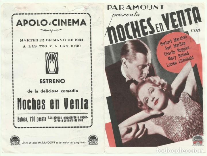 Cine: PTCC 053 NOCHES EN VENTA PROGRAMA DOBLE PARAMOUNT HERBERT MARSHALL SARI MARITZA MARY BOLAND - Foto 1
