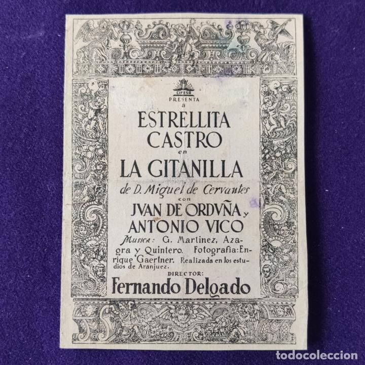 Cine: PROGRAMA DE CINE ORIGINAL. LA GITANILLA. ESTRELLITA CASTRO. DOBLE - Foto 1