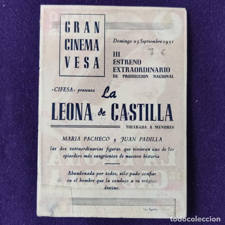 Cine: PROGRAMA DE CINE ORIGINAL. LA LEONA DE CASTILLA. AMPARO RIVELLES. SIMPLE. - Foto 2
