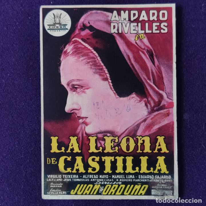 Cine: PROGRAMA DE CINE ORIGINAL. LA LEONA DE CASTILLA. AMPARO RIVELLES. SIMPLE. - Foto 1