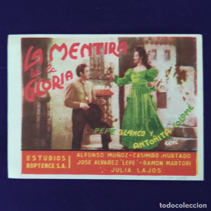  Foglietti di film di film antichi di cinema: PROGRAMA DE CINE ORIGINAL. LA MENTIRA DE LA GLORIA. PEPE BLANCO. ANTO&Ntilde;ITA COLOME. SIMPLE.