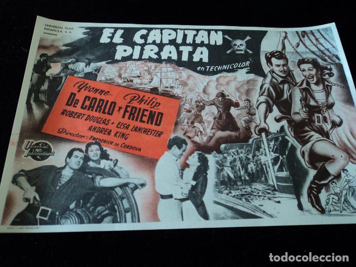 Cine: el capitan pirata,sencillo grande 1951, sin doblar, yvonne de carlo CINE SAN ROQUE