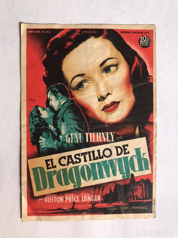 Cine: SEDAVI (Valencia) Cine Pompeya Folleto de Mano, EL CASTILLO DE DRAGONWYCK (h.1945?)