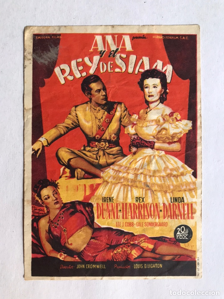 Cine: SEDAVI (Valencia) Cine Pompeya Folleto de Mano, ANA Y EL REY DE SIAM, (a.1947)