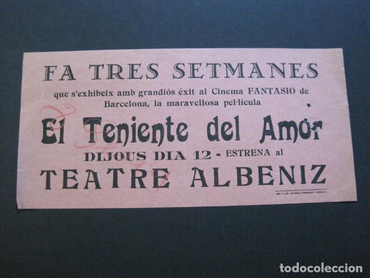 Cine: GIRONA-TEATRE ALBENIZ-EL TENIENTE DEL AMOR-A&Ntilde;OS 30-PROGRAMA DE CINE-VER FOTOS-(V-20.399)
