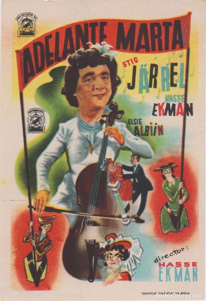 Folhetos de m&atilde;o de filmes antigos de cinema: PROGRAMA DE CINE &ndash; ADELANTE MARTA - STIG J&Auml;RREL - S/P