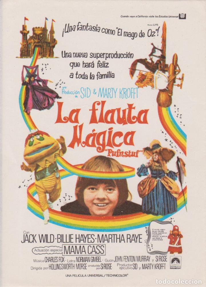 Folhetos de m&atilde;o de filmes antigos de cinema: PROGRAMA DE CINE &ndash; LA FLAUTA M&Aacute;GICA - JACK WILD - S/P