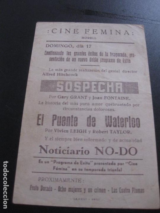 Cine: PROGRAMA DE CINE. EL PUENTE DE WATERLOO. N LEIGH. ROBERT TAYLOR. - Foto 2