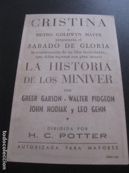 Cine: PROGRAMA DE CINE LA HISTORIA DE LOS MINIVER. - Foto 2