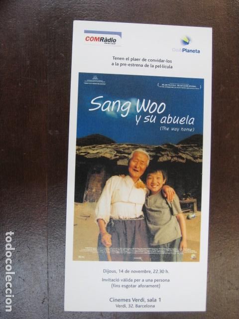 Cine: sang woo y su abuela - folleto mano invitacion preestreno cine verdi barcelona