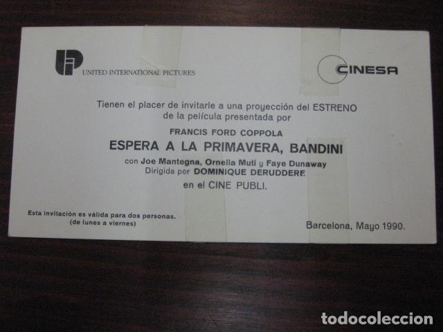 Cine: espera la primavera bandini - folleto mano invitacion preestreno cine publi - ornella muti