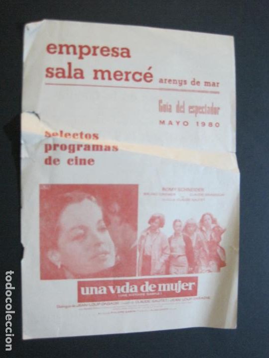 Cine: ARENYS DE MAR-CINE SALA MERCE-UNA VIDA DE MUJER-MAYO 1980-VER FOTOS-(V-20.619)