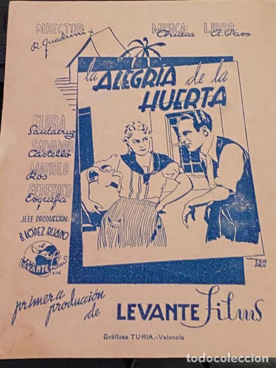 Cine: CINE. Programa sencillo LA ALEGRIA DE LA HUERTA.SIN CINE - Foto 1