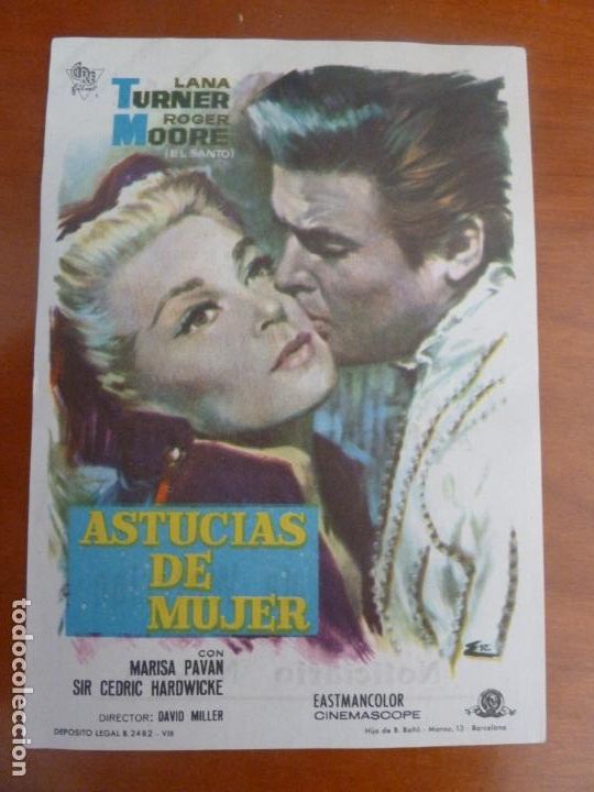 Cine: astucias de mujer roger moore folleto original impreso cine oriente barcelona perfecto estado