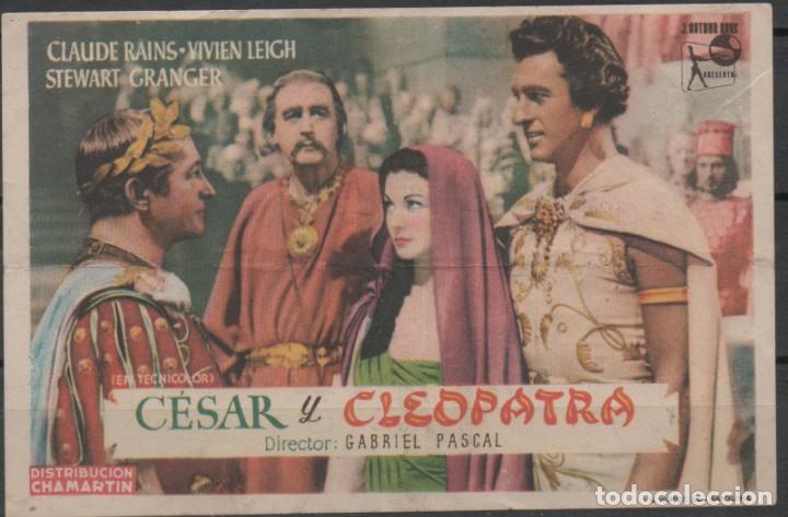 Cine: PROGRAMA DE MANO DE CESAR Y CLEOPATRA DEL A&Ntilde;O 1949 DEL TEATRO PRINCIPAL DE REINOSA