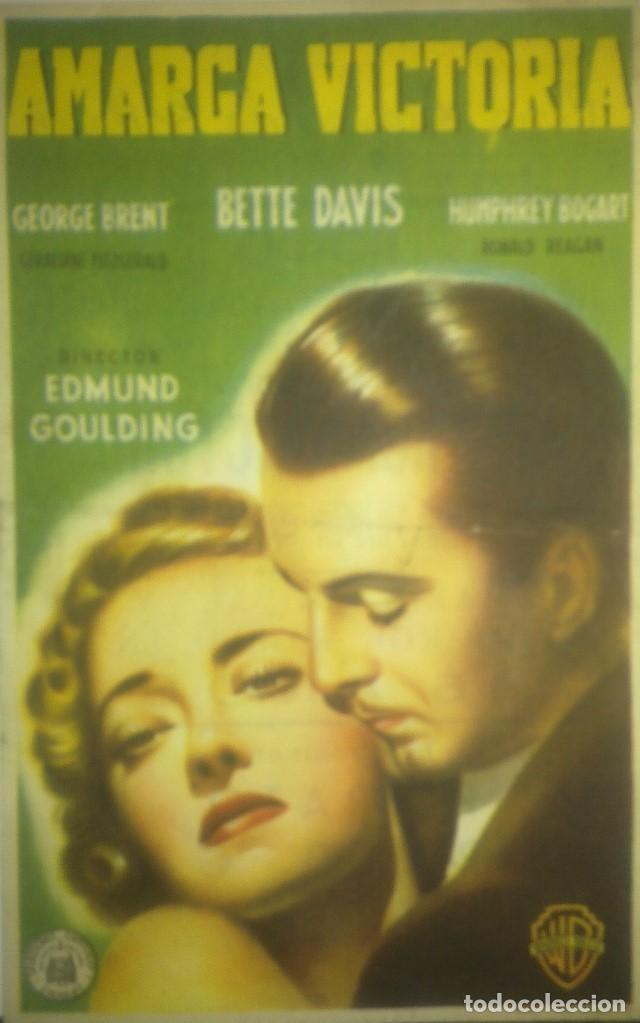  Foglietti di film di film antichi di cinema: Amarga victoria con publicidad Cine Ateneo de Sallent Barcelona