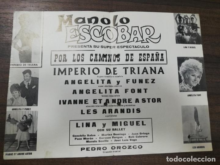Cine: TEATRO ALVAREZ QUINTERO. COMPA&Ntilde;IA MANOLO ESCOBAR. - Foto 2