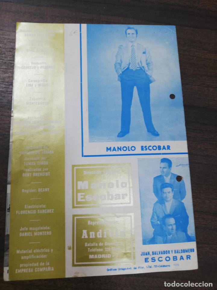 Cine: TEATRO ALVAREZ QUINTERO. COMPA&Ntilde;IA MANOLO ESCOBAR. - Foto 3