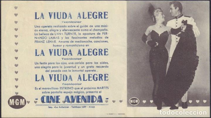 Cine: Programa doble de LA VIUDA ALEGRE (1952) - Cine Avenida de Alcoy - Foto 4