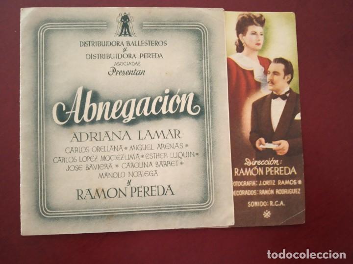  Flyers Publicitaires de films Anciens: folleto de mano doble abnegacion - adriana lamar -
