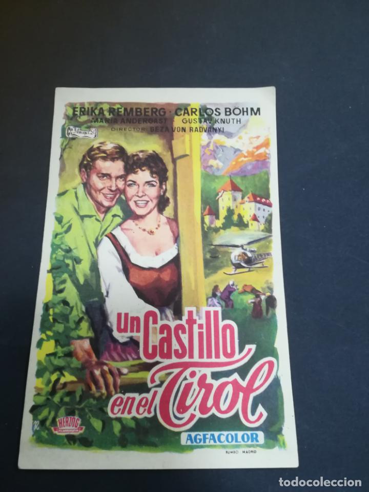  Foglietti di film di film antichi di cinema: PROGRAMA DE CINE. S/N. UN CASTILLO EN EL TIROL