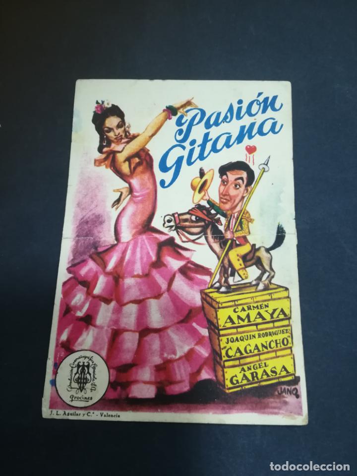  Foglietti di film di film antichi di cinema: PROGRAMA DE CINE. S/N. PASION GITANA