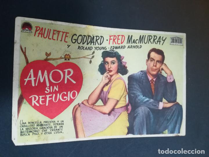  Foglietti di film di film antichi di cinema: PROGRAMA DE CINE. S/N. AMOR SIN REFUGIO