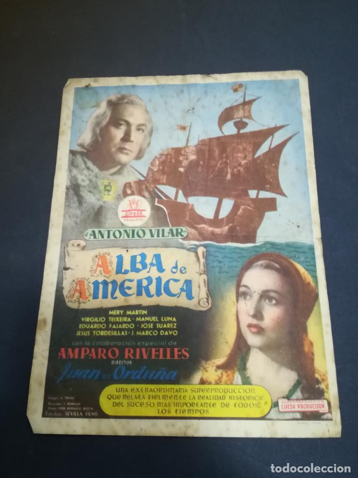 Foglietti di film di film antichi di cinema: PROGRAMA DE CINE. C/P. ALBA DE AMERICA. TEATRO CAMPOAMOR. 1952