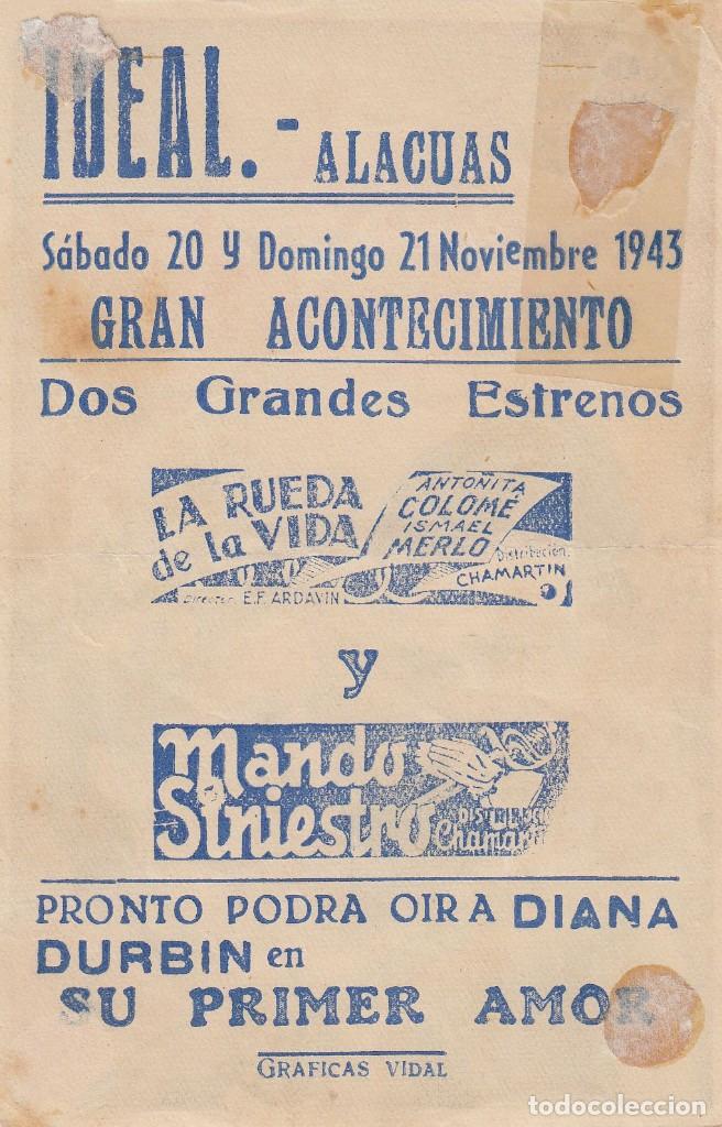 Cine: Programa sencillo de MANDO SINIESTRO (1940) - Cine Ideal de Alaqu&agrave;s - Foto 2