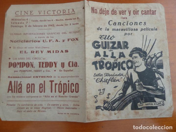Kino: alla en el tropico folleto de mano local original estreno cancionero