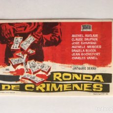 Cine: LA BARCELONETA, BARCELONA CINE MARINA. FOLLETO DE MANO. RONDA DE CRIMENES (A.1964). Lote 210844197