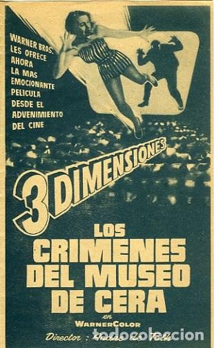 Cine: LOS CRIMENES DEL MUSEO DE CERA. PROGRAMA DOBLE. - Foto 1