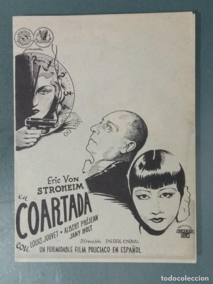 Cine: COARTADA - PROGRAMA DE CINE DOBLE - Foto 1