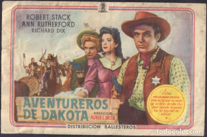 Cine: Programa sencillo de AVENTUREROS DE DAKOTA (1941), con Robert Stack, Ann Rutherford y Richard Dix - Foto 1