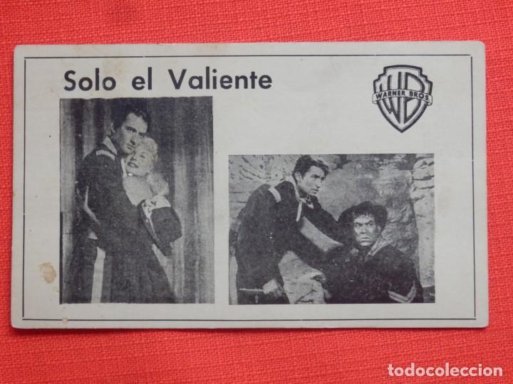 Cine: Solo el valiente Warner Bros 1951, programa con ficha t&eacute;cnica en trasera - Foto 1
