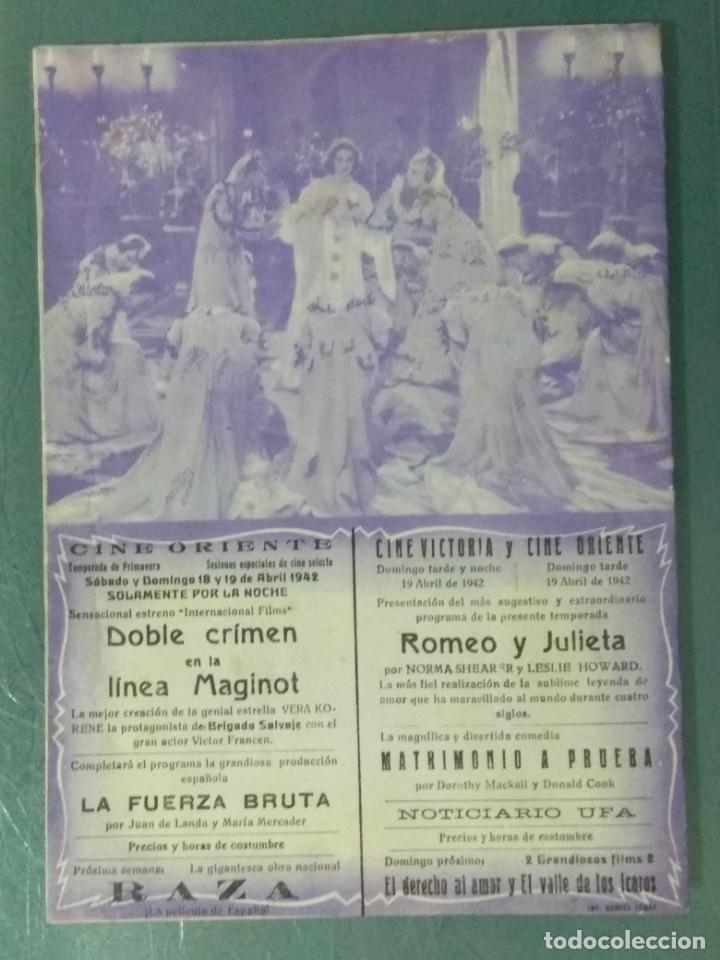 Cine: ROMEO Y JULIETA- PROGRAMA DE MANO DOBLE GRANDE - Foto 5