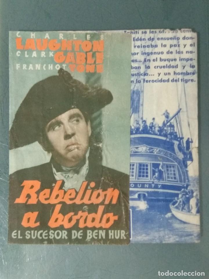 Cine: REBELION A BORDO - PROGRAMA DOBLE DE CINE TROQUELADO - Foto 1
