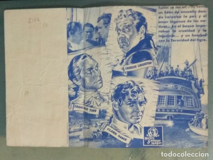 Cine: REBELION A BORDO - PROGRAMA DOBLE DE CINE TROQUELADO - Foto 2