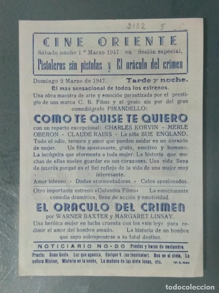 Cine: COMO TE QUISE TE QUIERO - PROGRAMA SENCILLO - Foto 2