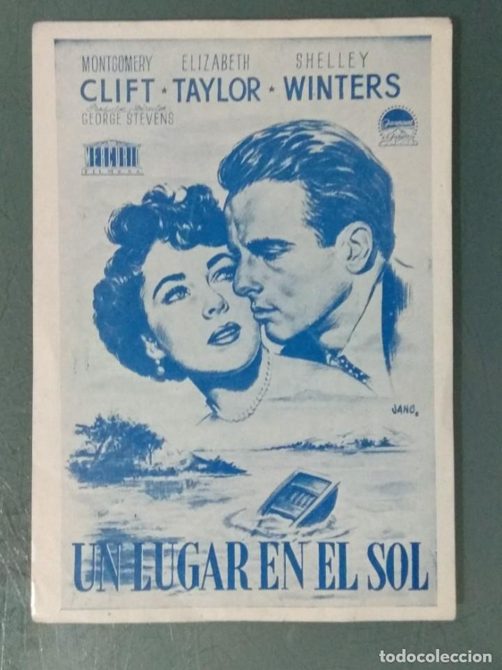 Cine: UN LUGAR EN EL SOL - PROGRAMA DE MANO SENCILLO - Foto 1