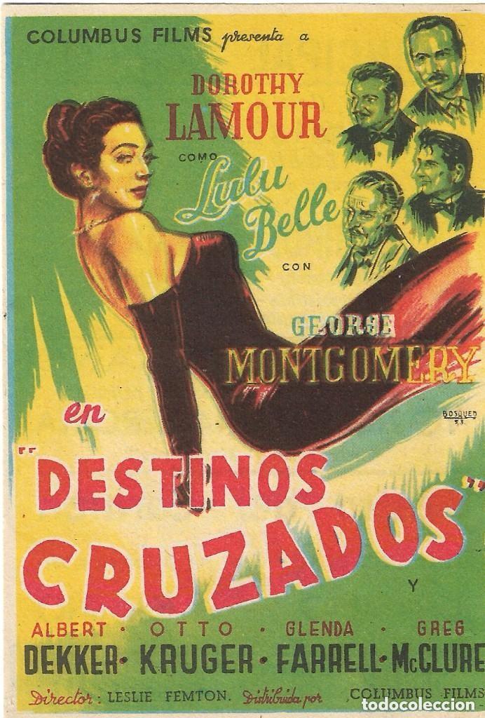  Foglietti di film di film antichi di cinema: Destinos cruzados Con Publicidad Teatro Principal Reinosa