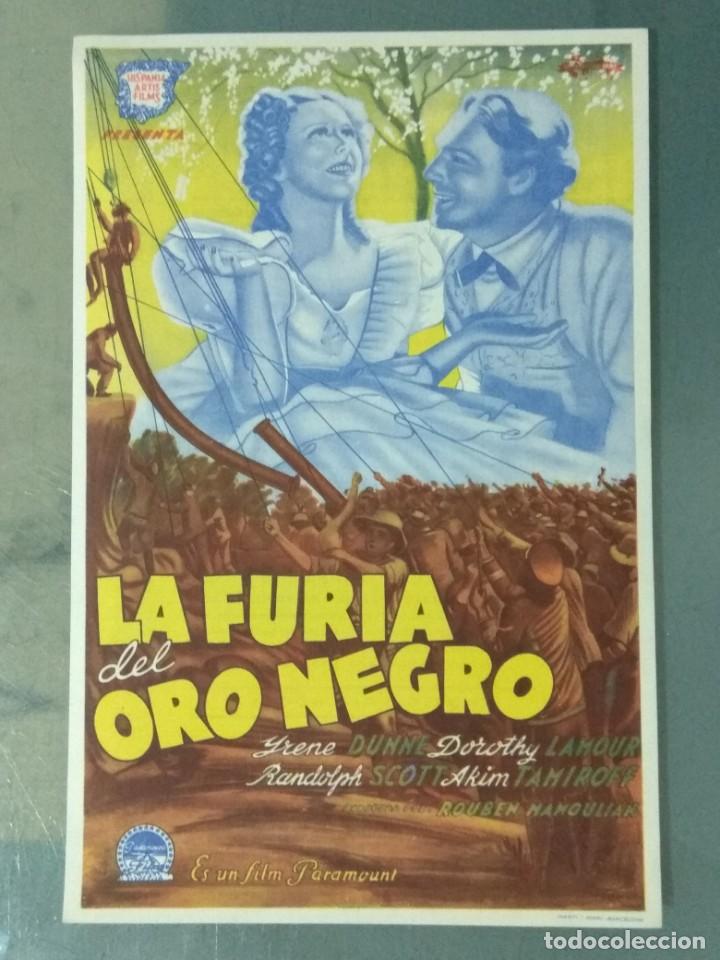 Cine: LA FURIA DEL ORO NEGRO - PROGRAMA DE MANO SENCILLO FORMATO GRANDE