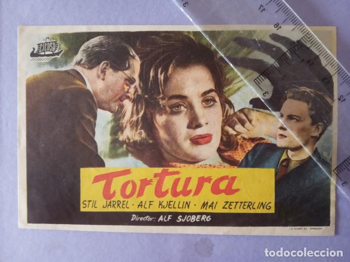  Foglietti di film di film antichi di cinema: folleto de mano - tortura - salon romea - castellon - a&ntilde;o 1948