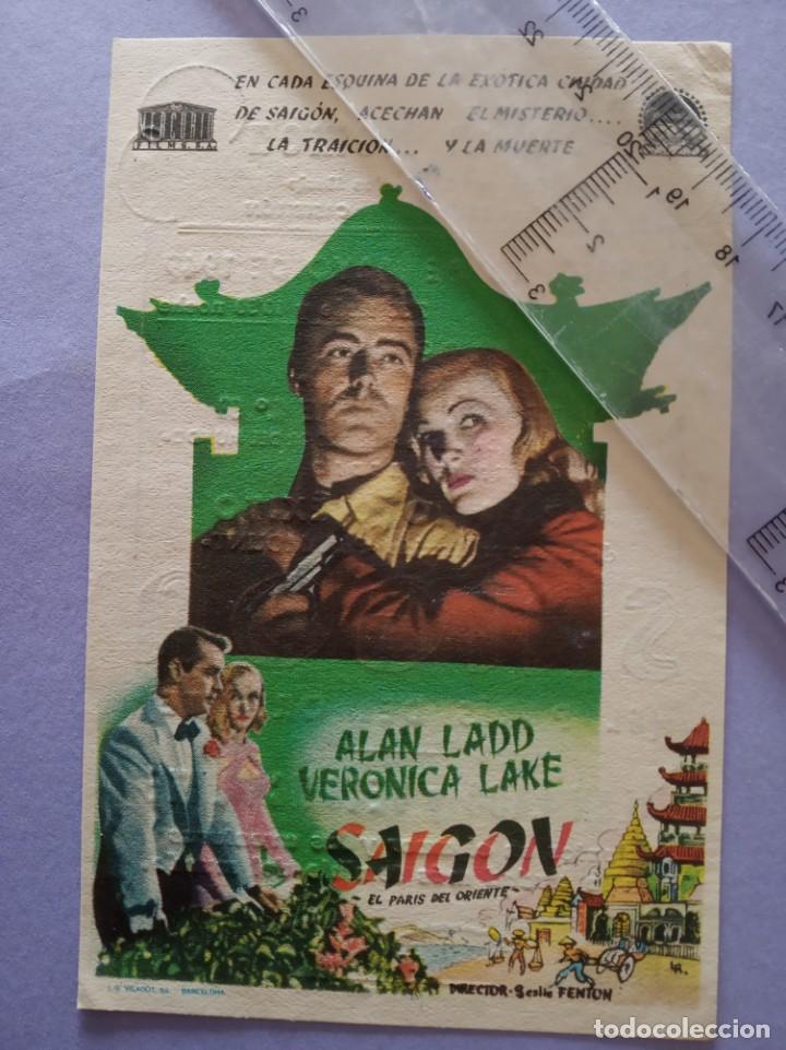 Folhetos de m&atilde;o de filmes antigos de cinema: folleto de mano - saigon - alan ladd veronica lake - salon romea - castellon - a&ntilde;o 1949