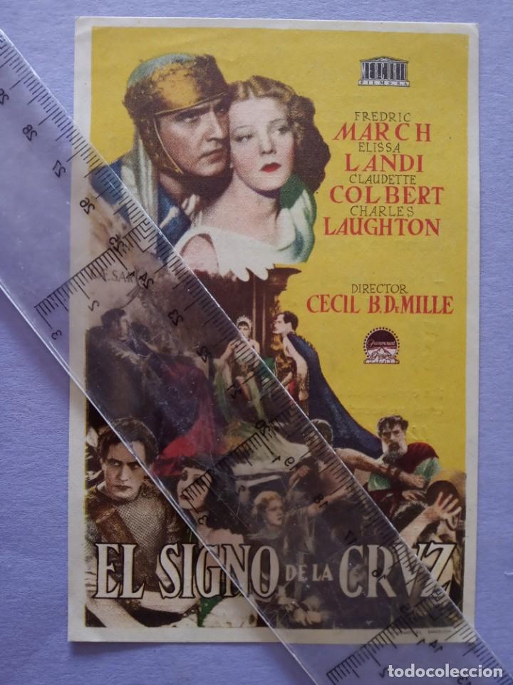 Folhetos de m&atilde;o de filmes antigos de cinema: folleto de mano - el signo de la cruz - cinema - rialto - castellon -1948