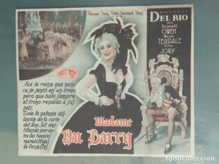Cine: MADAME DU BARRY - PROGRAMA ORIGINAL DE MANO TROQUELADO EN FORMA DE TR&Iacute;PTICO - Foto 2