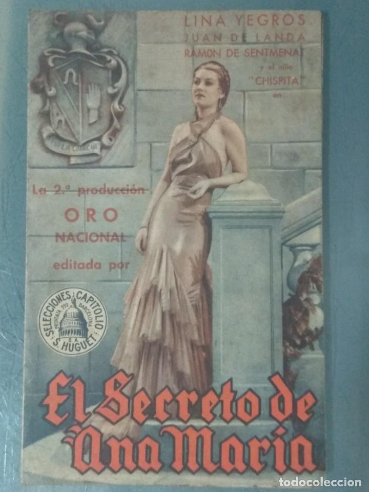 Cine: EL SECRETO DE ANA MARIA - PROGRAMA DE MANO DOBLE. - Foto 1