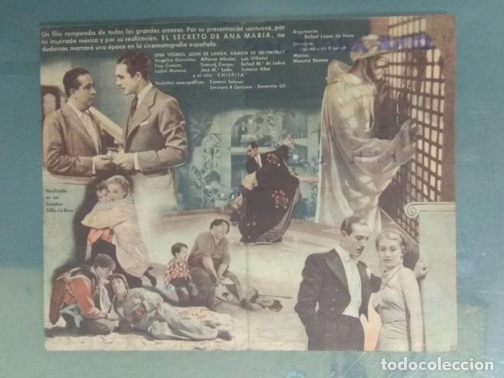 Cine: EL SECRETO DE ANA MARIA - PROGRAMA DE MANO DOBLE. - Foto 2