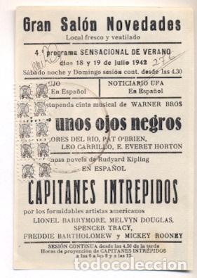 Cine: CAPITANES INTREPIDOS - PROGRAMA ORIGINAL CON PUBLICIDAD - -IMPECABLE - Foto 2
