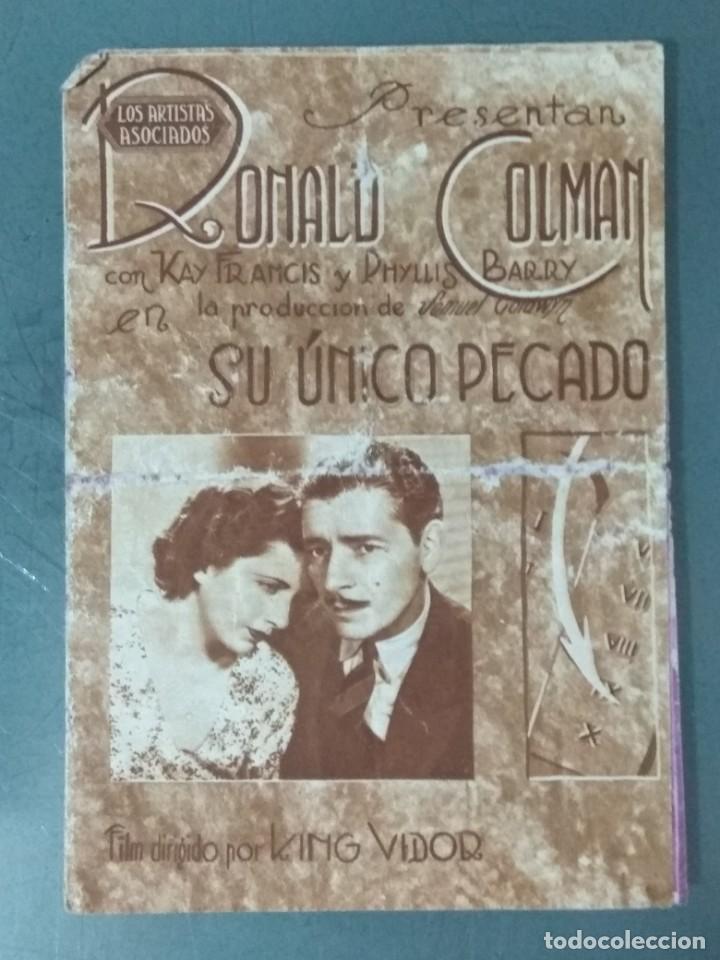 Cine: SU UNICO PECADO - PROGRAMA DE MANO DOBLE. - Foto 1